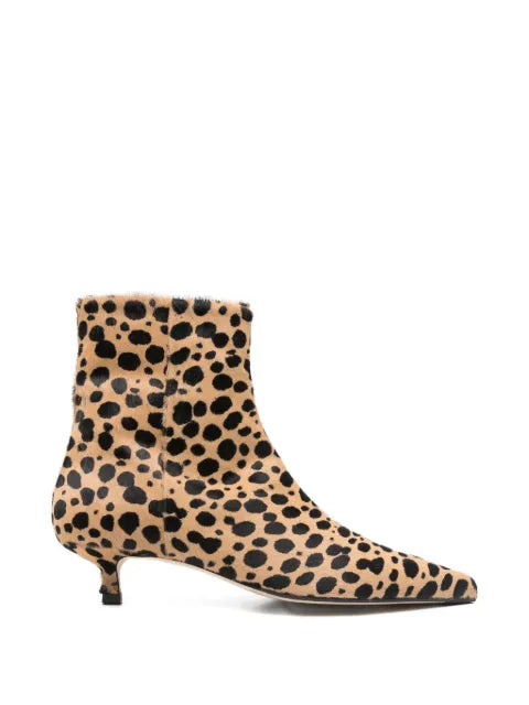 Aeyde Sofie Leo print ankle boots