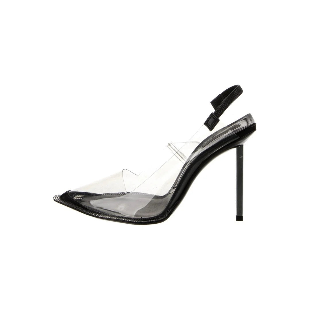 ALEXANDER WANG TIA SLINGBACK PUMP BLACK & CLEAR