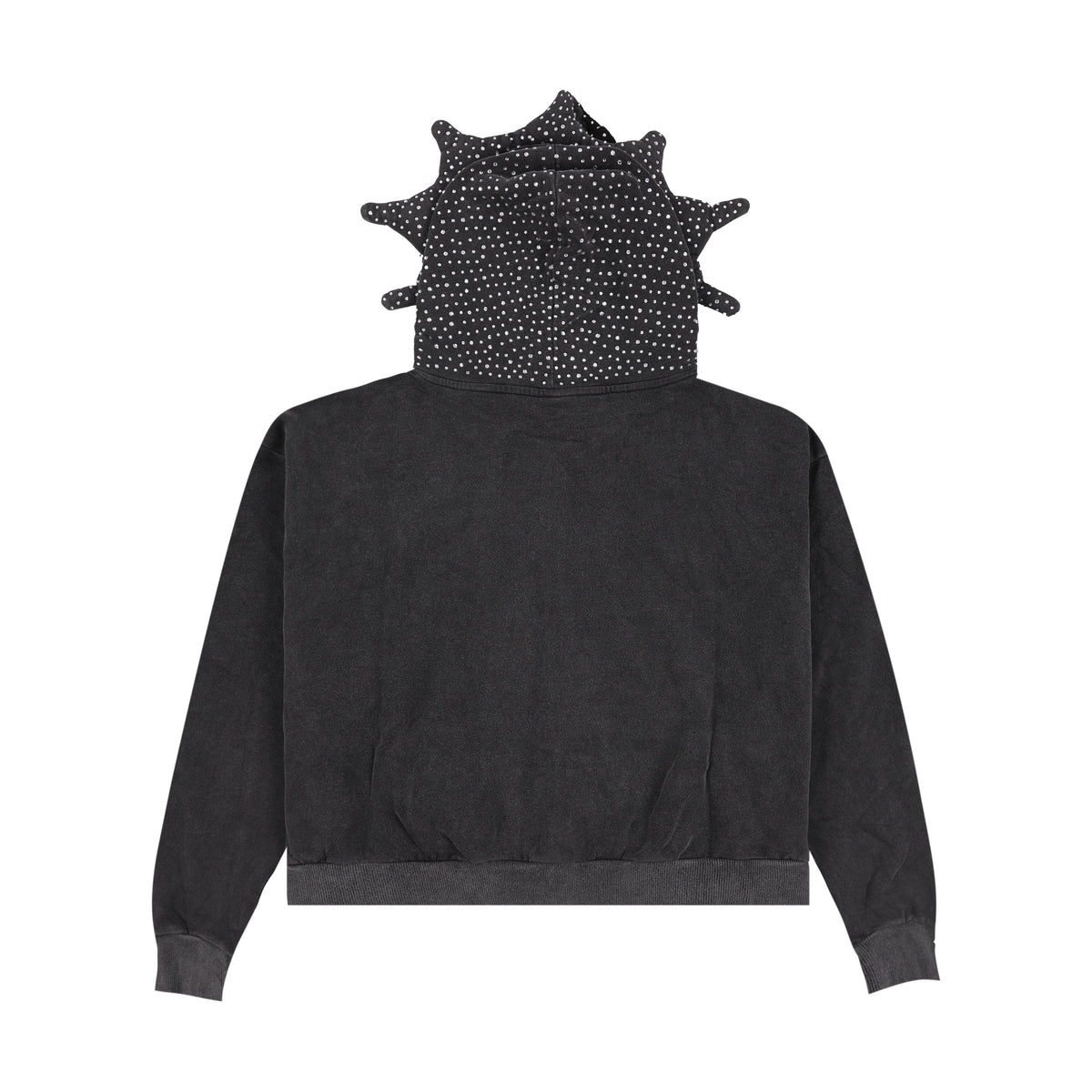 GG Rhinestone Full Zip Hoodie (Vintage Wash Black)
