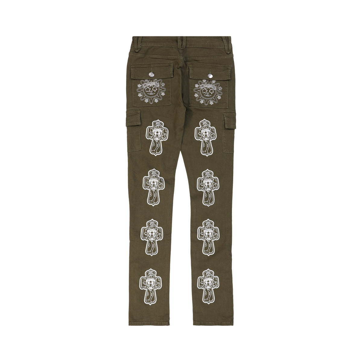 Glo Gang Zip Godet Flare Pant (Olive)
