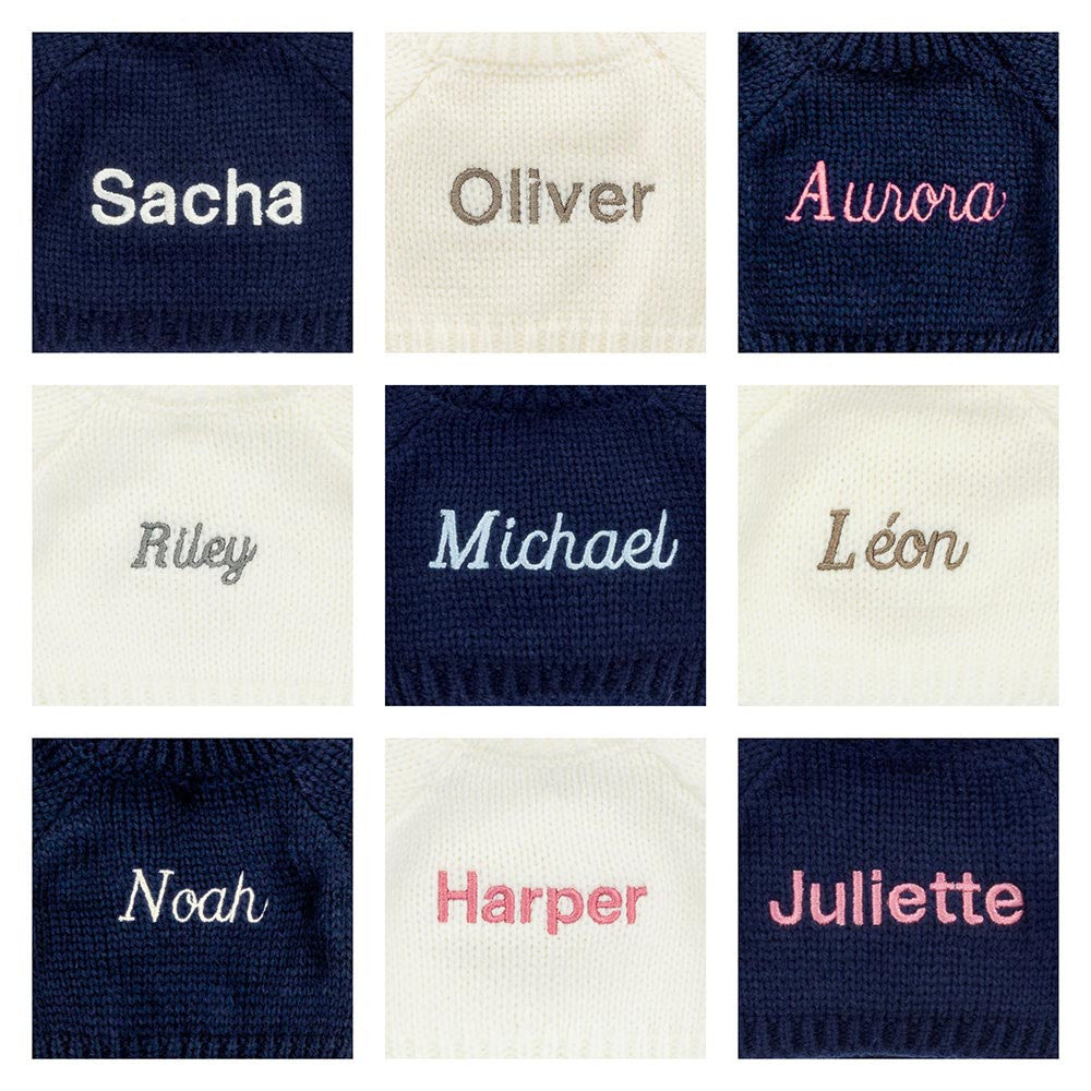 Bashful Luxe Puppy Orlando with Personalised Navy Jumper