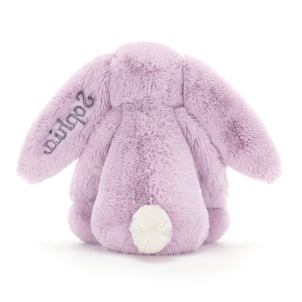 Personalised Bashful Lilac Bunny Medium