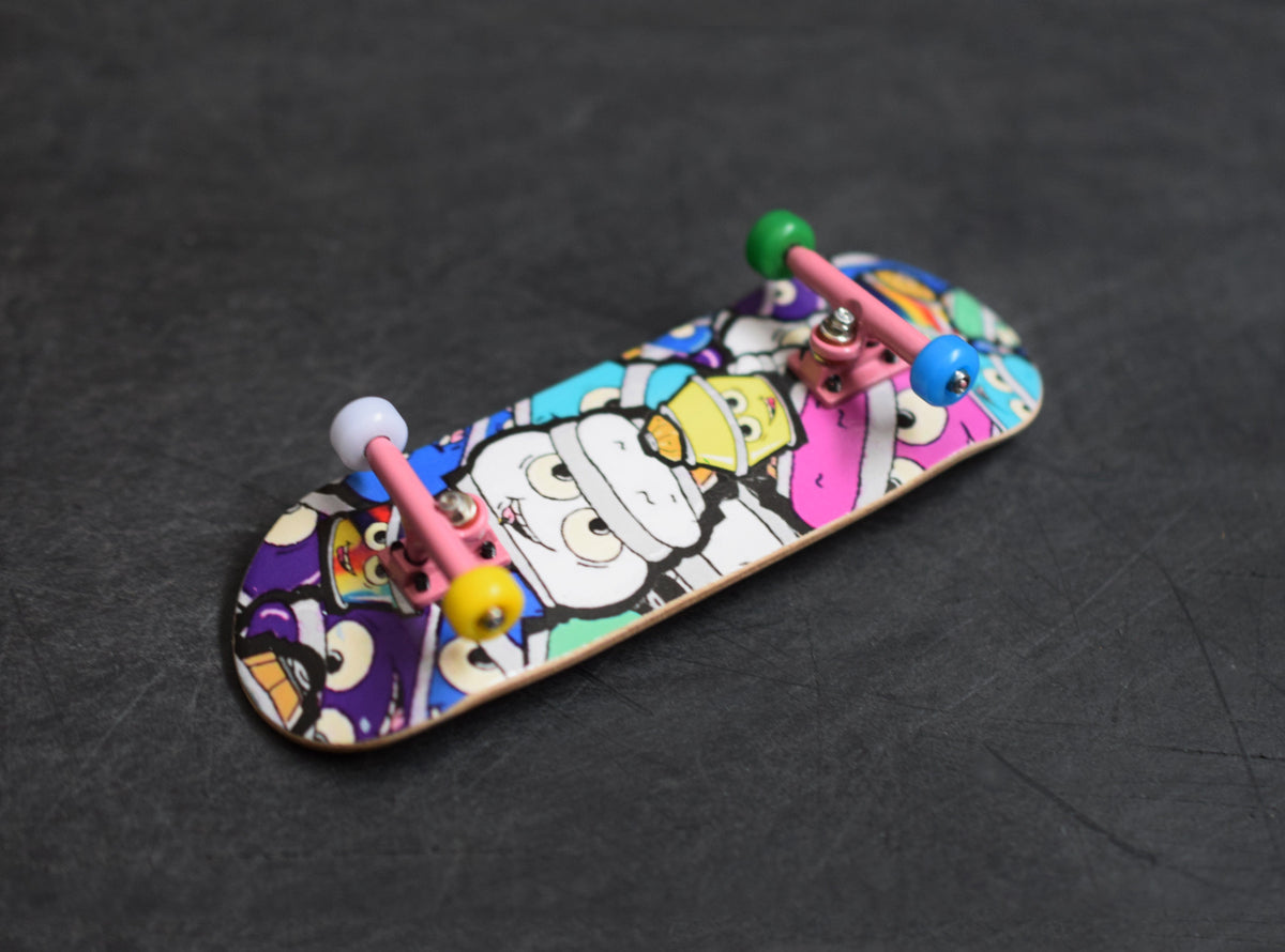 32mm Prolific Gen2 Fingerboard Complete - "Bubble Bushing Collage" Graphic - Gen2 Prodigy Trucks + Pro Duro Bubble Bushings