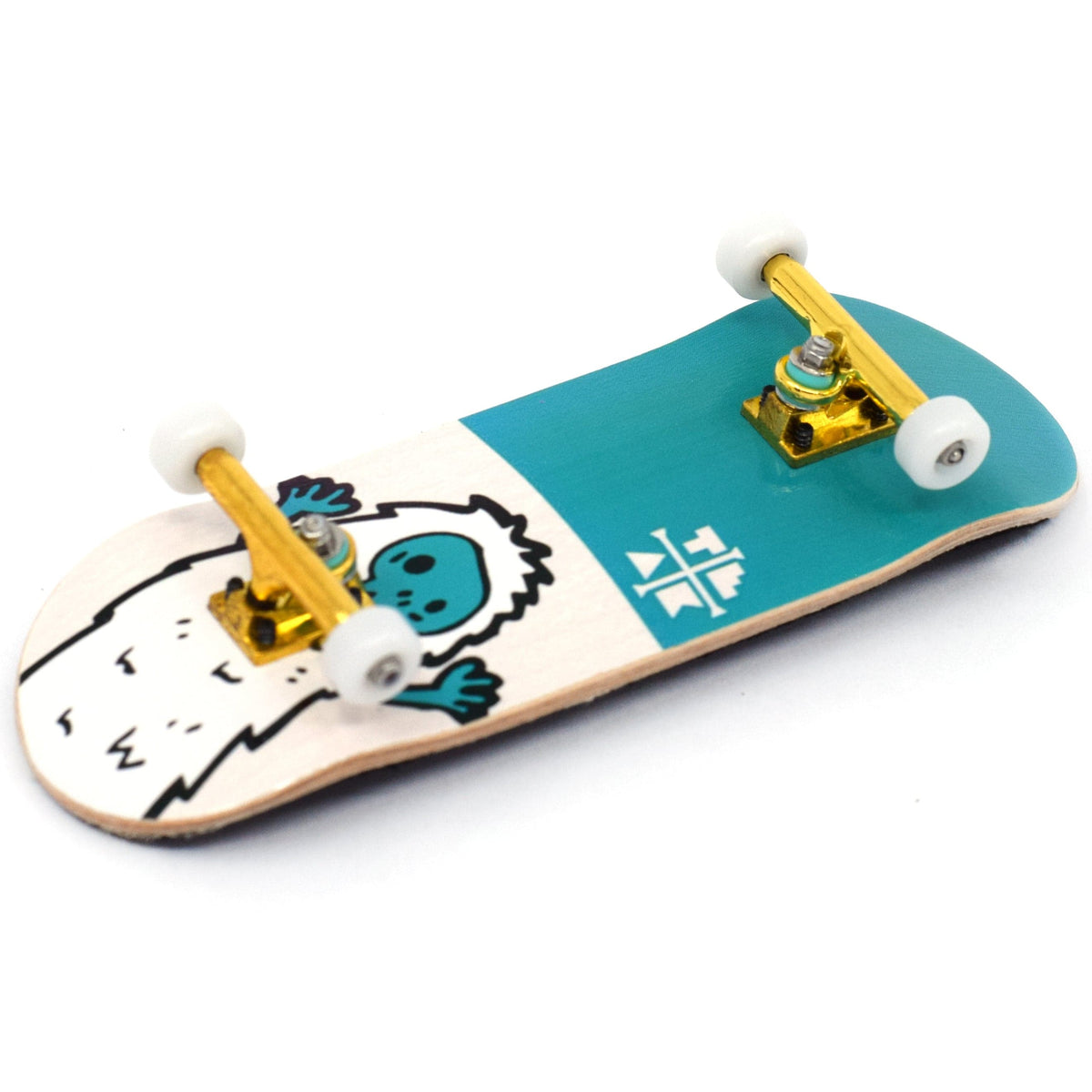 32mm Prolific Gen2 Fingerboard Complete - "Teal Yeti" Graphic - Gen2 Prodigy Trucks + Pro Duro Bubble Bushings