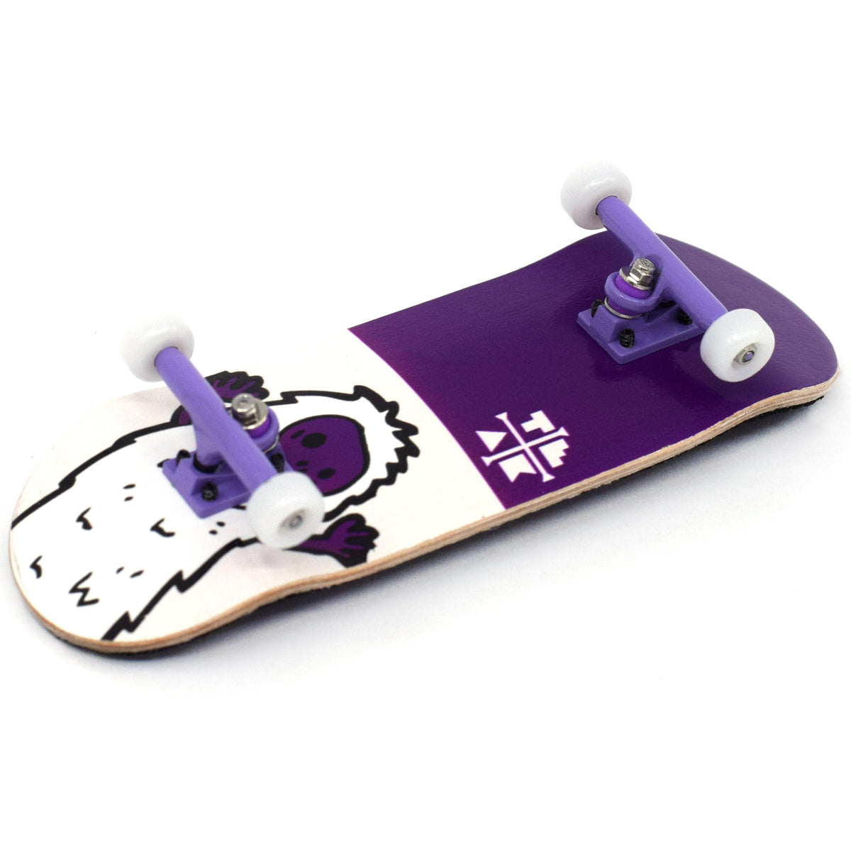 32mm Prolific Gen2 Fingerboard Complete - "Purple Yeti" Graphic - Gen2 Prodigy Trucks + Pro Duro Bubble Bushings