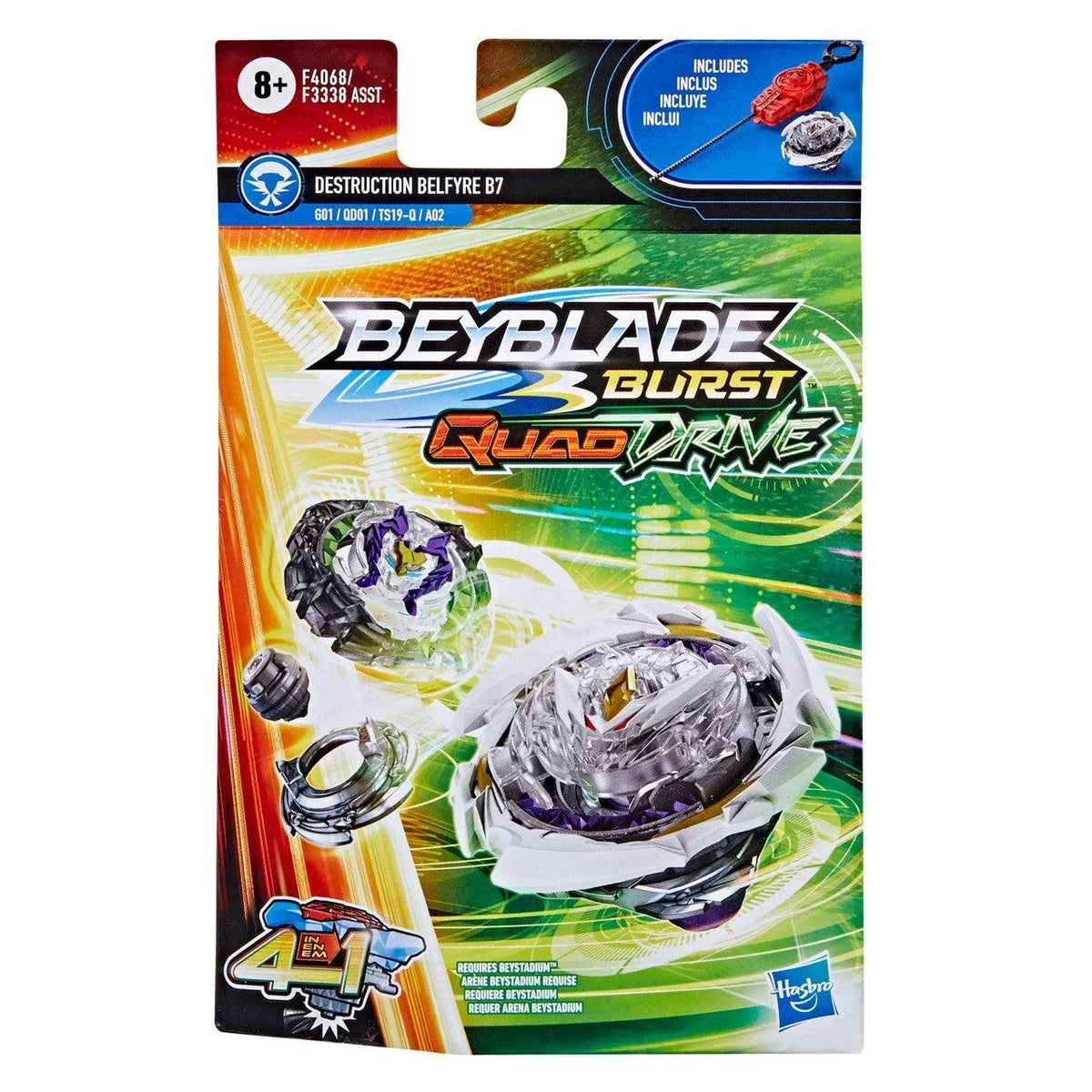 F4068 Belfyre B7 HASBRO Destruction Burst DB QuadDrive Beyblade