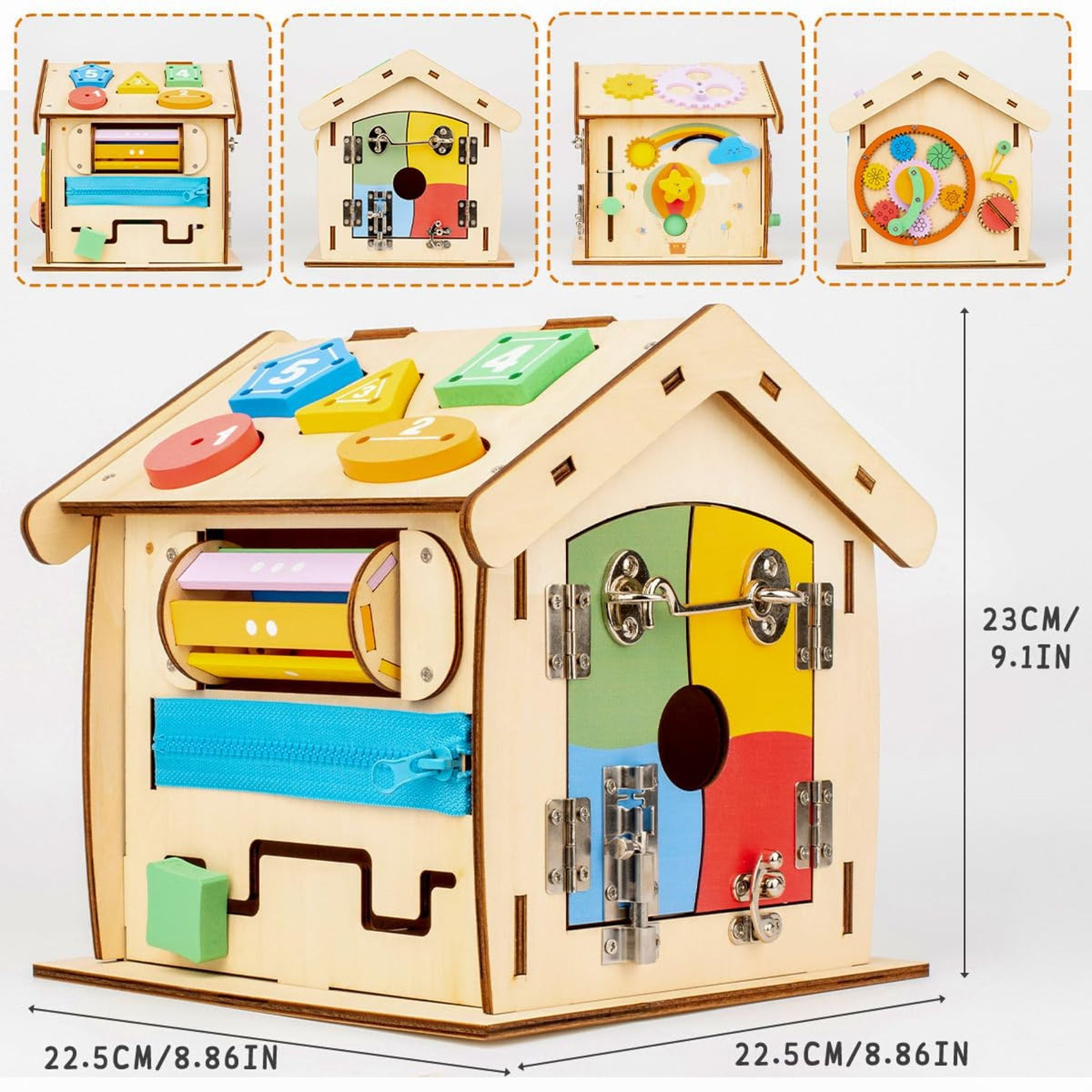 Montessori Wooden Busy House