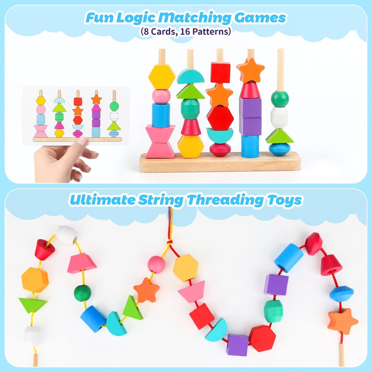 Montessori Geometric Stacking Beads