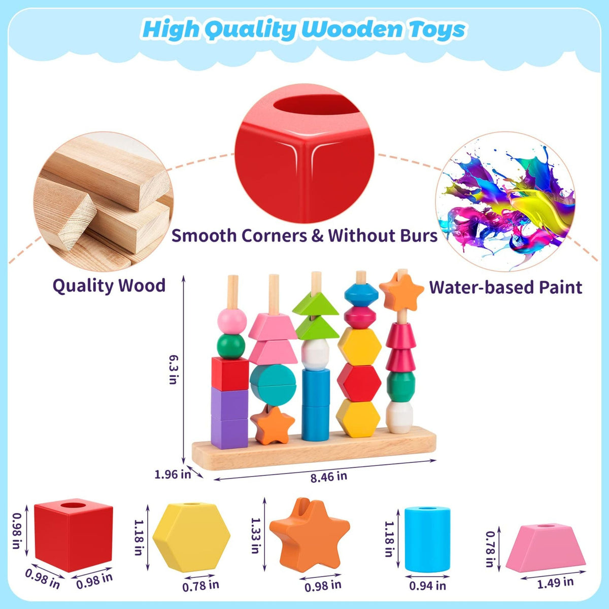 Montessori Geometric Stacking Beads