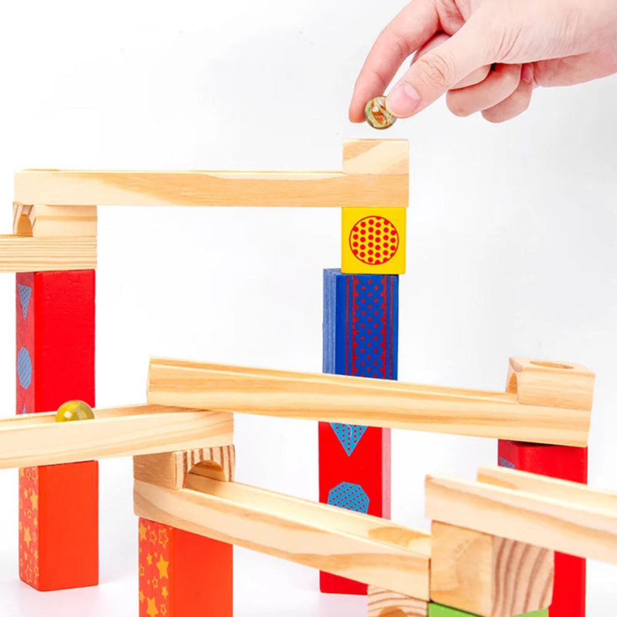 Montessori Wooden Marble Run