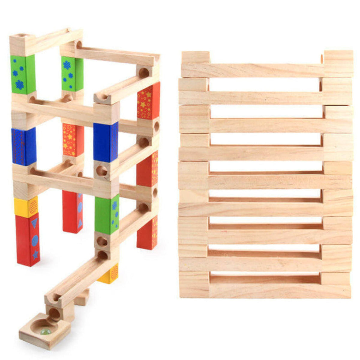 Montessori Wooden Marble Run