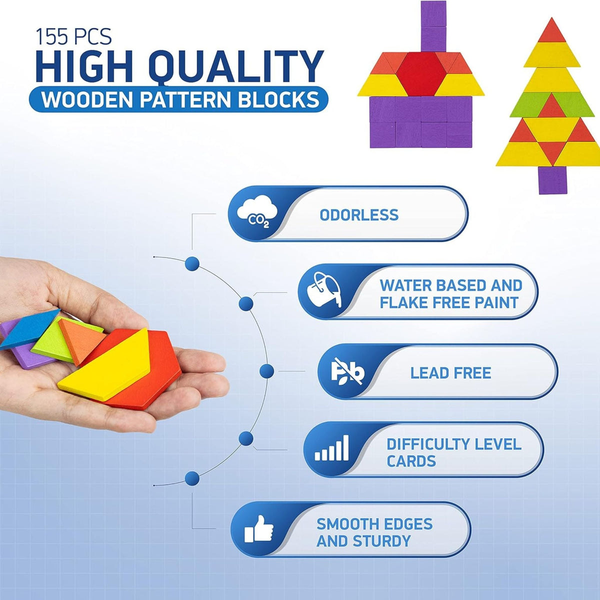 Montessori Wooden Pattern Blocks