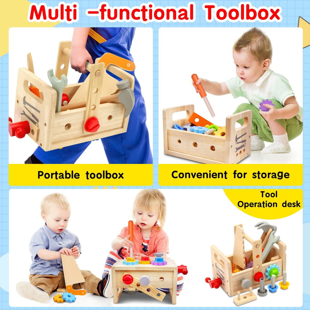 Montessori Wooden Toolbox Set