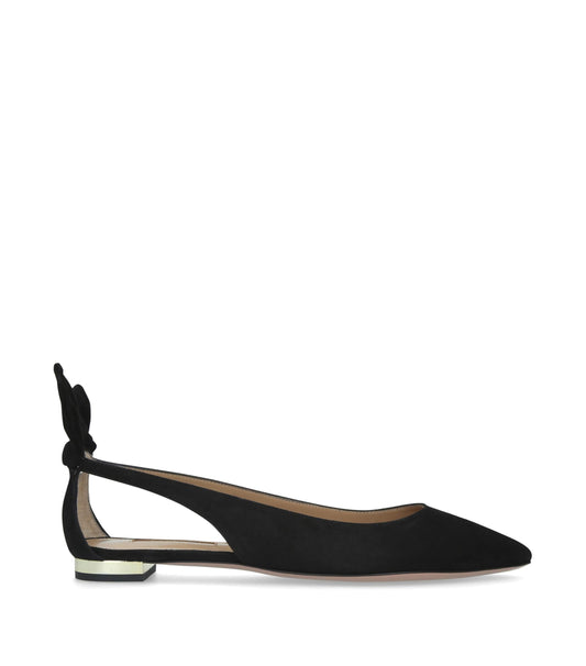 Aquazzura Suede Bow Tie Ballet Flats