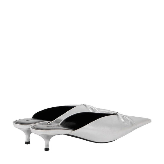 BALENCIAGA KNIFE MULES ROSE SILVER