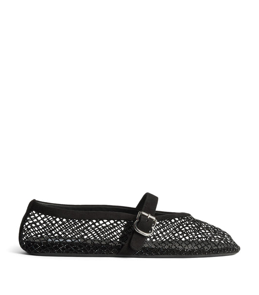 Alaïa Mesh Embellished Ballet Flats