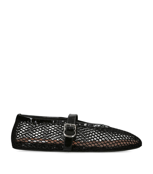 Alaïa Leather Mesh Ballet Flats