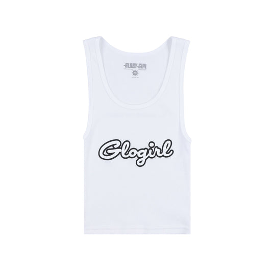 All Around the World Glo Girl Tank Top (White)