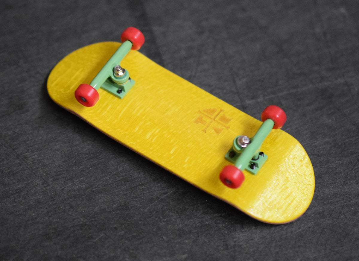 32mm Prolific Gen2 Fingerboard Complete - "Rad Rasta" Colorway - Gen2 Prodigy Trucks + Pro Duro Bubble Bushings