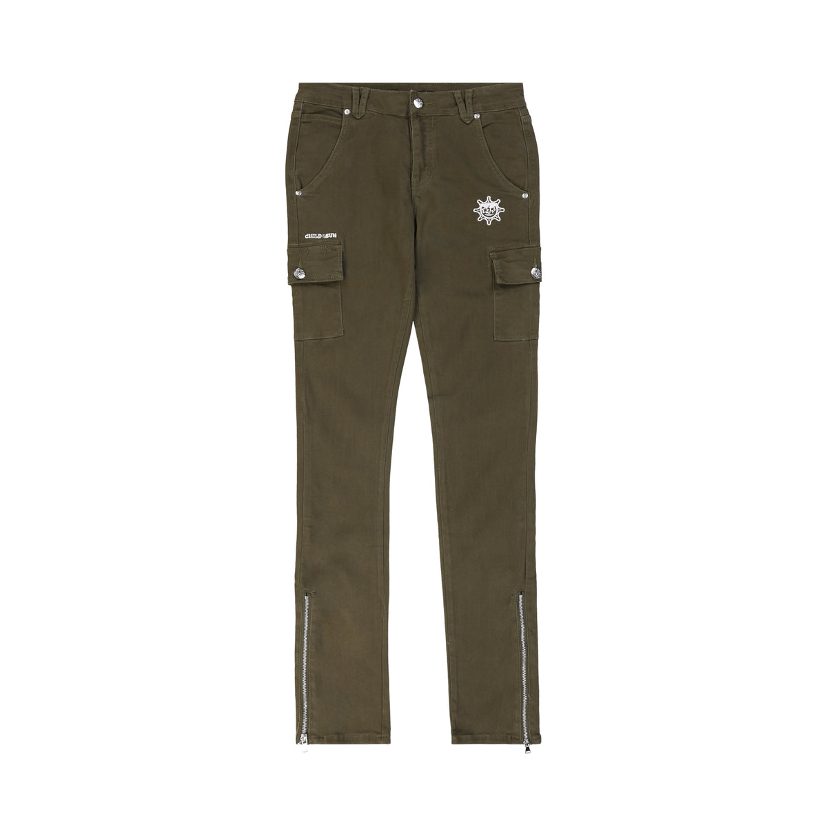 Glo Gang Zip Godet Flare Pant (Olive)