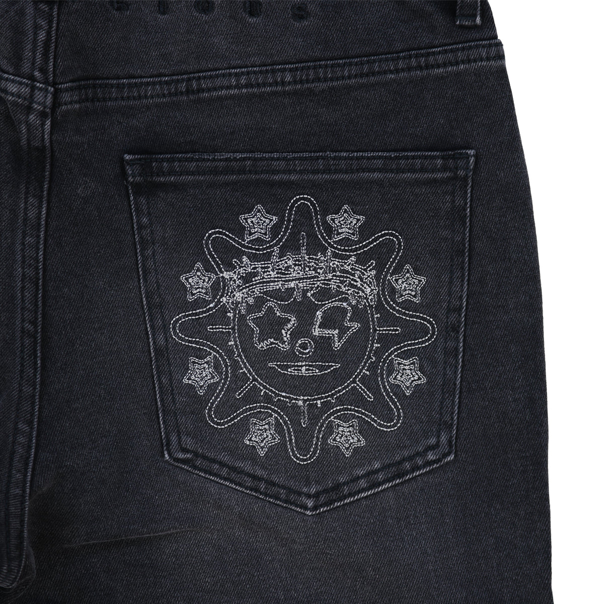 Glo Gang Denim Cargo Flare (Black)