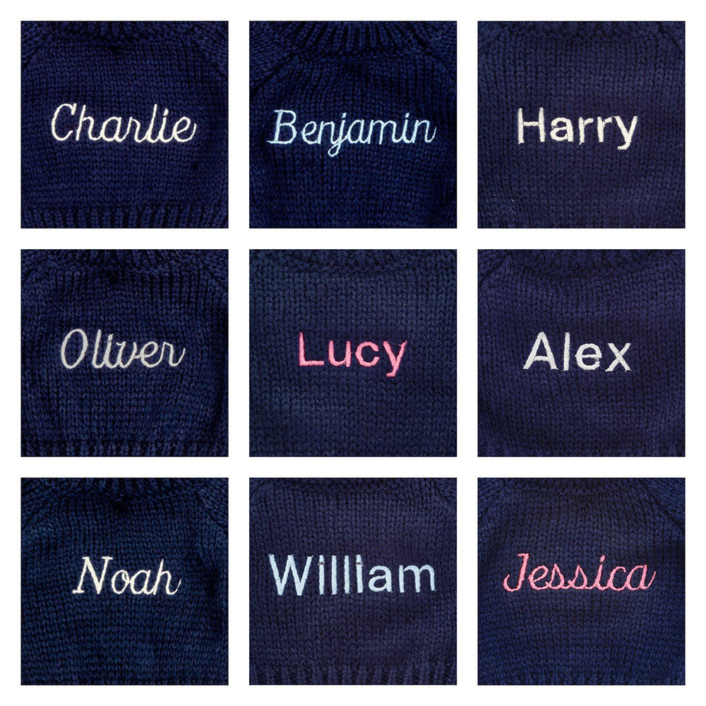 Blossom Dusky Blue Bunny with Personalised Navy Jumper