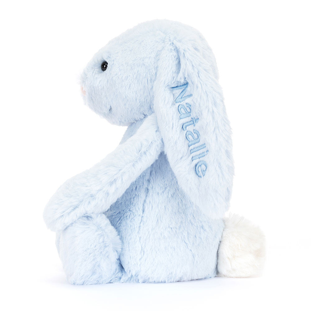 Personalised Bashful Blue Bunny Medium
