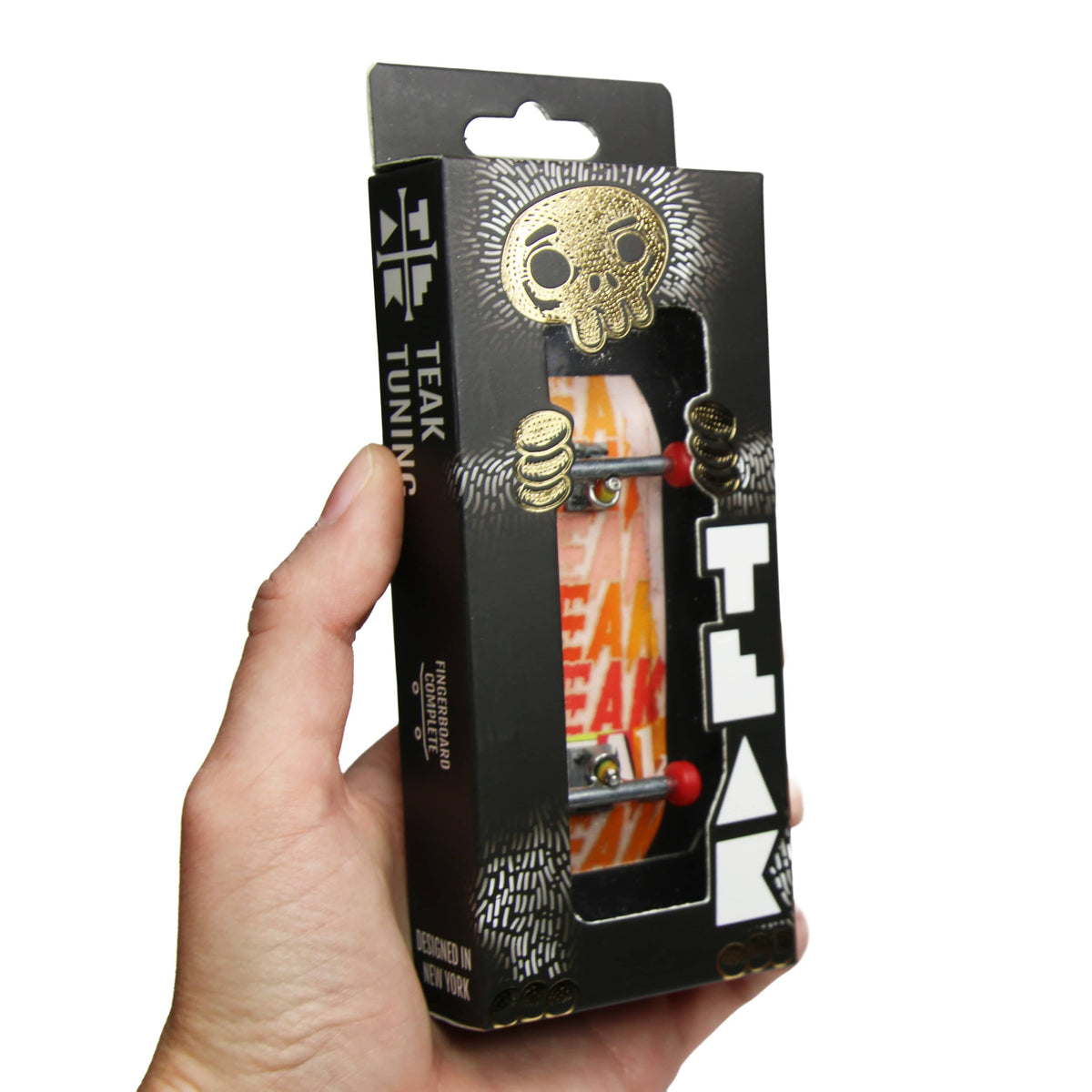 33.5mm Ohh Shape Prolific Gen2 Fingerboard Complete - "Teak Stack" Graphic - Gen2 Prodigy Trucks + Pro Duro Bubble Bushings