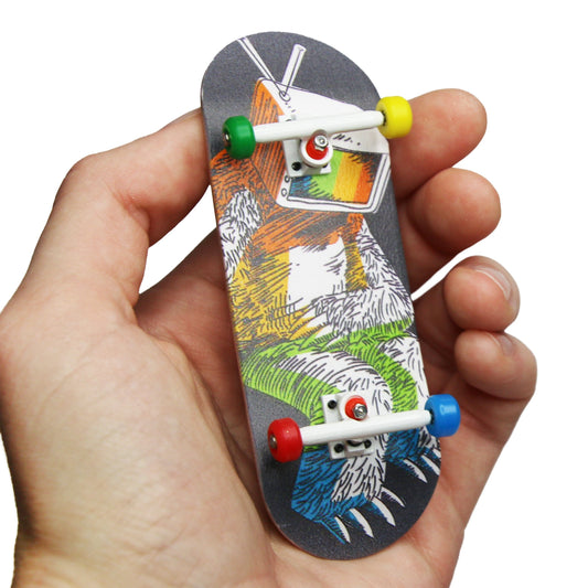 34mm Prolific Gen2 Fingerboard Complete - "Calibrating Yeti" Graphic - Gen2 Prodigy Trucks + Pro Duro Bubble Bushings