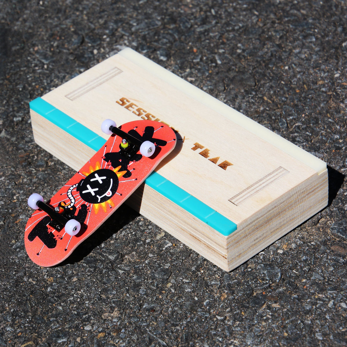 34mm Prolific Gen2 Fingerboard Complete - "Kaboom" Graphic - Gen2 Prodigy Trucks + Pro Duro Bubble Bushings