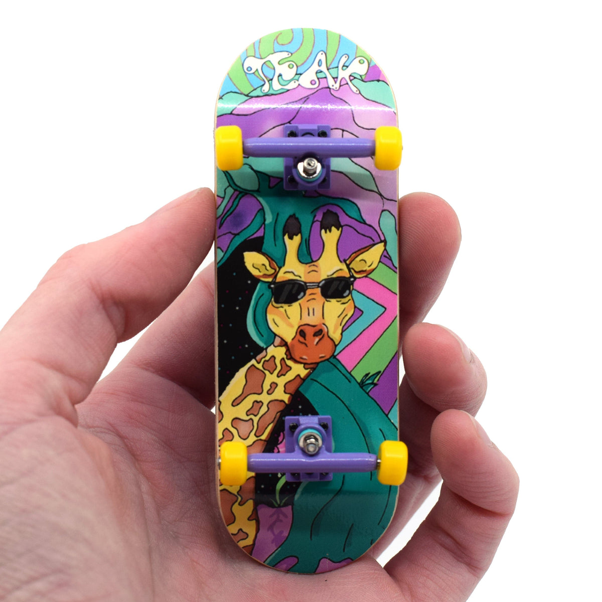 32mm Prolific Gen2 Fingerboard Complete - "Graffiti Giraffe" Graphic - Gen2 Prodigy Trucks + Pro Duro Bubble Bushings