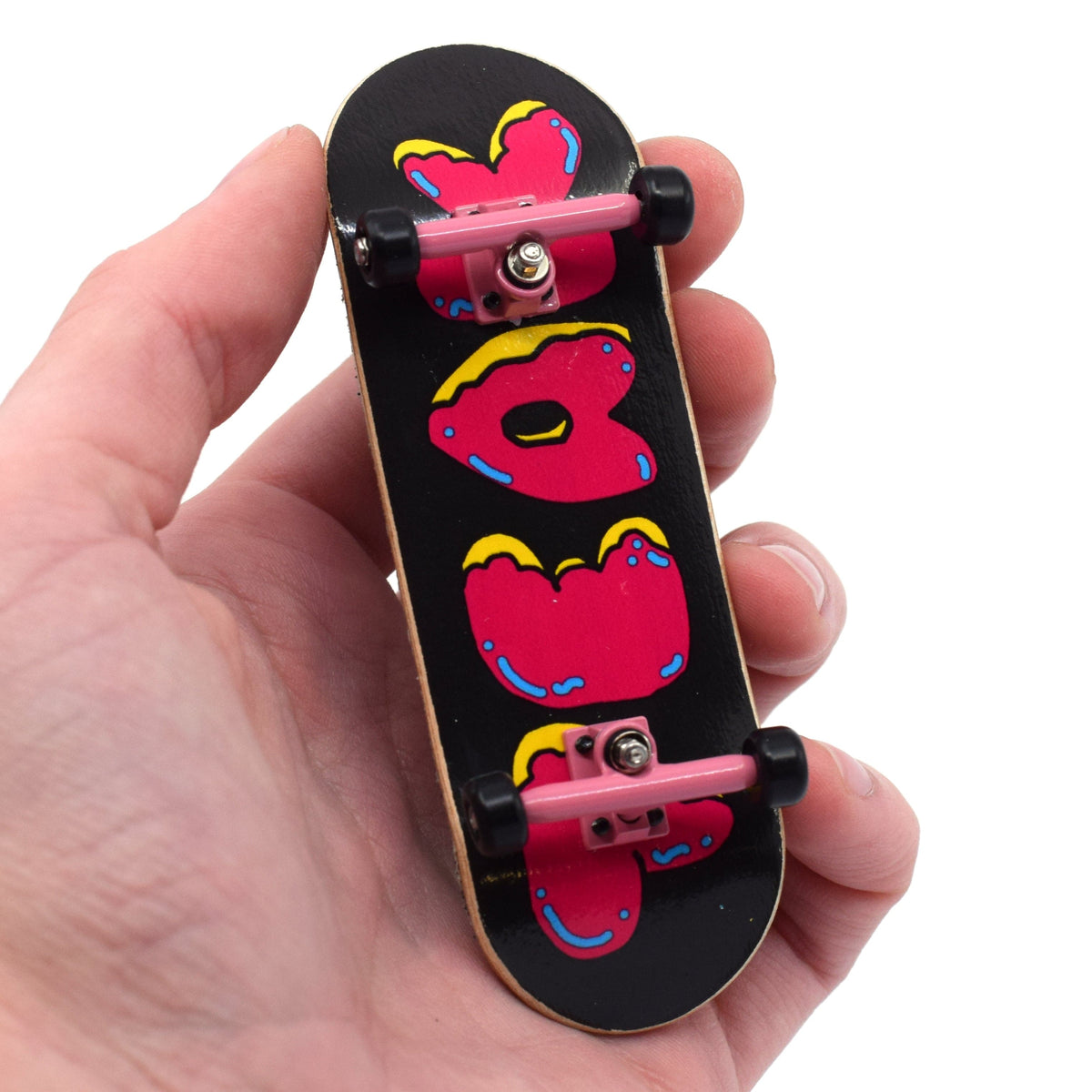 32mm Prolific Gen2 Fingerboard Complete - "Donut Teak Logo" Graphic - Gen2 Prodigy Trucks + Pro Duro Bubble Bushings