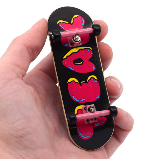 32mm Prolific Gen2 Fingerboard Complete - "Donut Teak Logo" Graphic - Gen2 Prodigy Trucks + Pro Duro Bubble Bushings