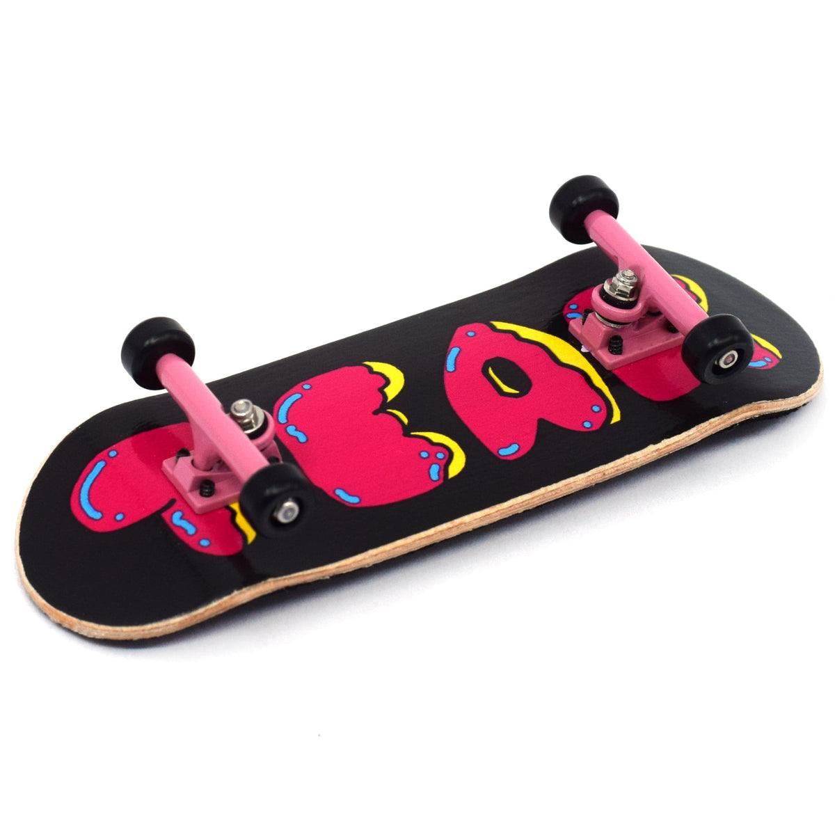 32mm Prolific Gen2 Fingerboard Complete - "Donut Teak Logo" Graphic - Gen2 Prodigy Trucks + Pro Duro Bubble Bushings