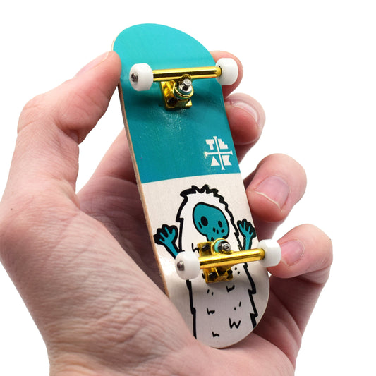32mm Prolific Gen2 Fingerboard Complete - "Teal Yeti" Graphic - Gen2 Prodigy Trucks + Pro Duro Bubble Bushings