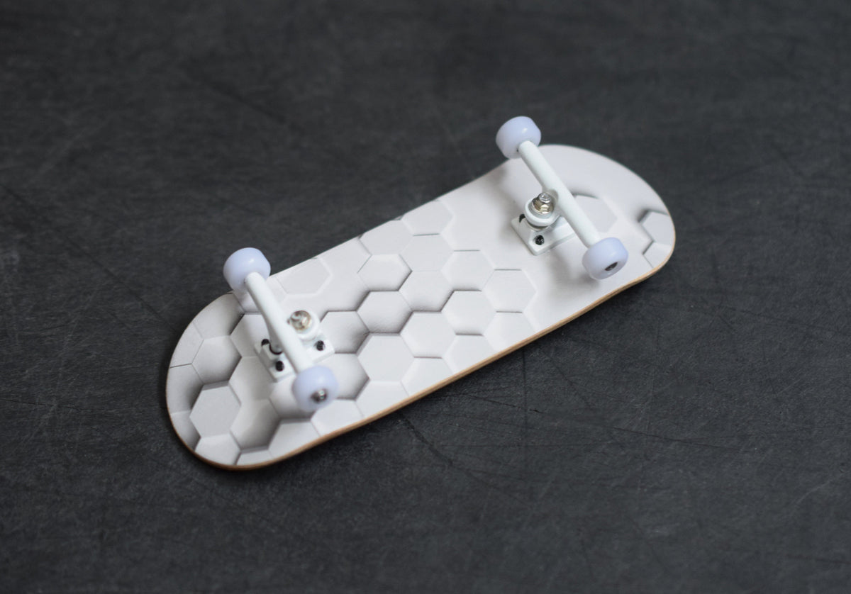 34mm Prolific Gen2 Fingerboard Complete - "Raised Hexagons" Graphic - Gen2 Prodigy Trucks + Pro Duro Bubble Bushings