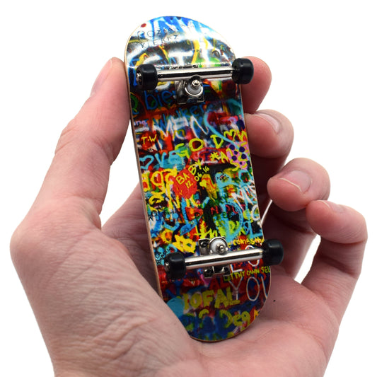 34mm Prolific Gen2 Fingerboard Complete - "Graffiti Wall" Graphic - Gen2 Prodigy Trucks + Pro Duro Bubble Bushings