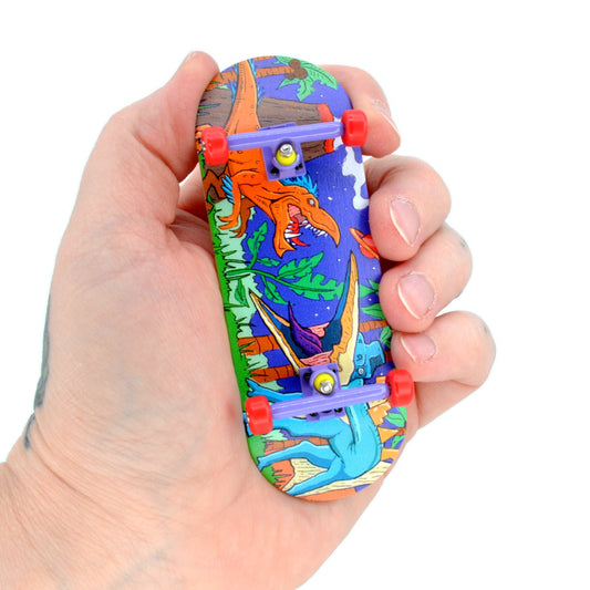 34mm Prolific Gen2 Fingerboard Complete - "Chilla'saurus" Graphic - Gen2 Prodigy Trucks + Pro Duro Bubble Bushings