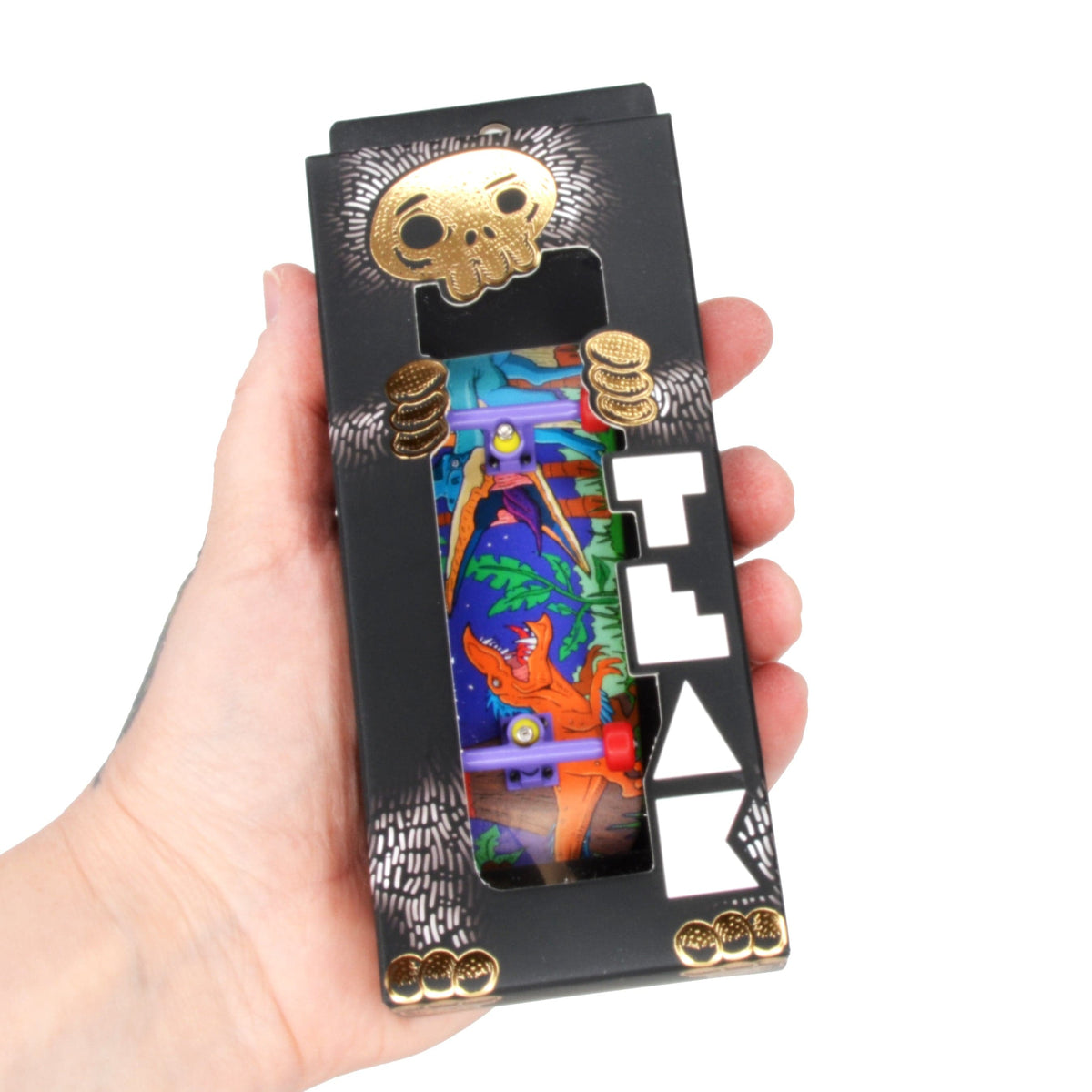 34mm Prolific Gen2 Fingerboard Complete - "Chilla'saurus" Graphic - Gen2 Prodigy Trucks + Pro Duro Bubble Bushings