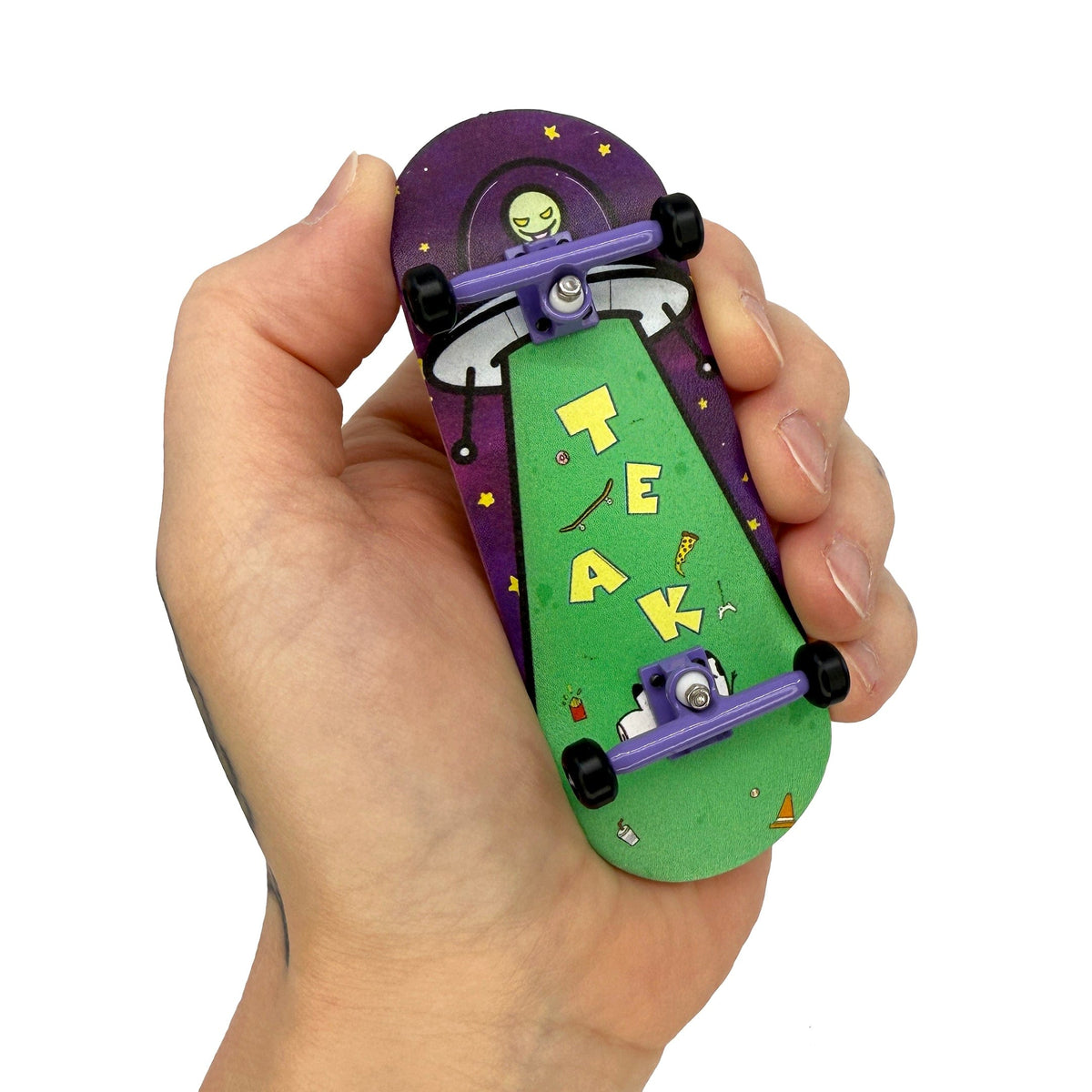 34mm Prolific Gen2 Fingerboard Complete - "UFO Sighting" Graphic - Gen2 Prodigy Trucks + Pro Duro Bubble Bushings