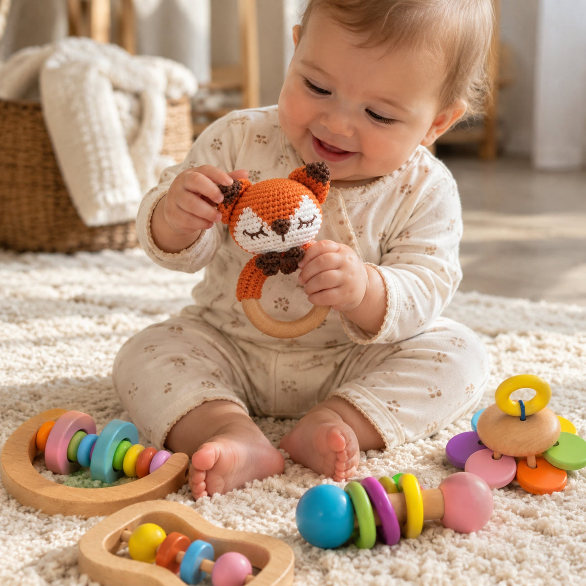 Montessori Baby Rattle Set