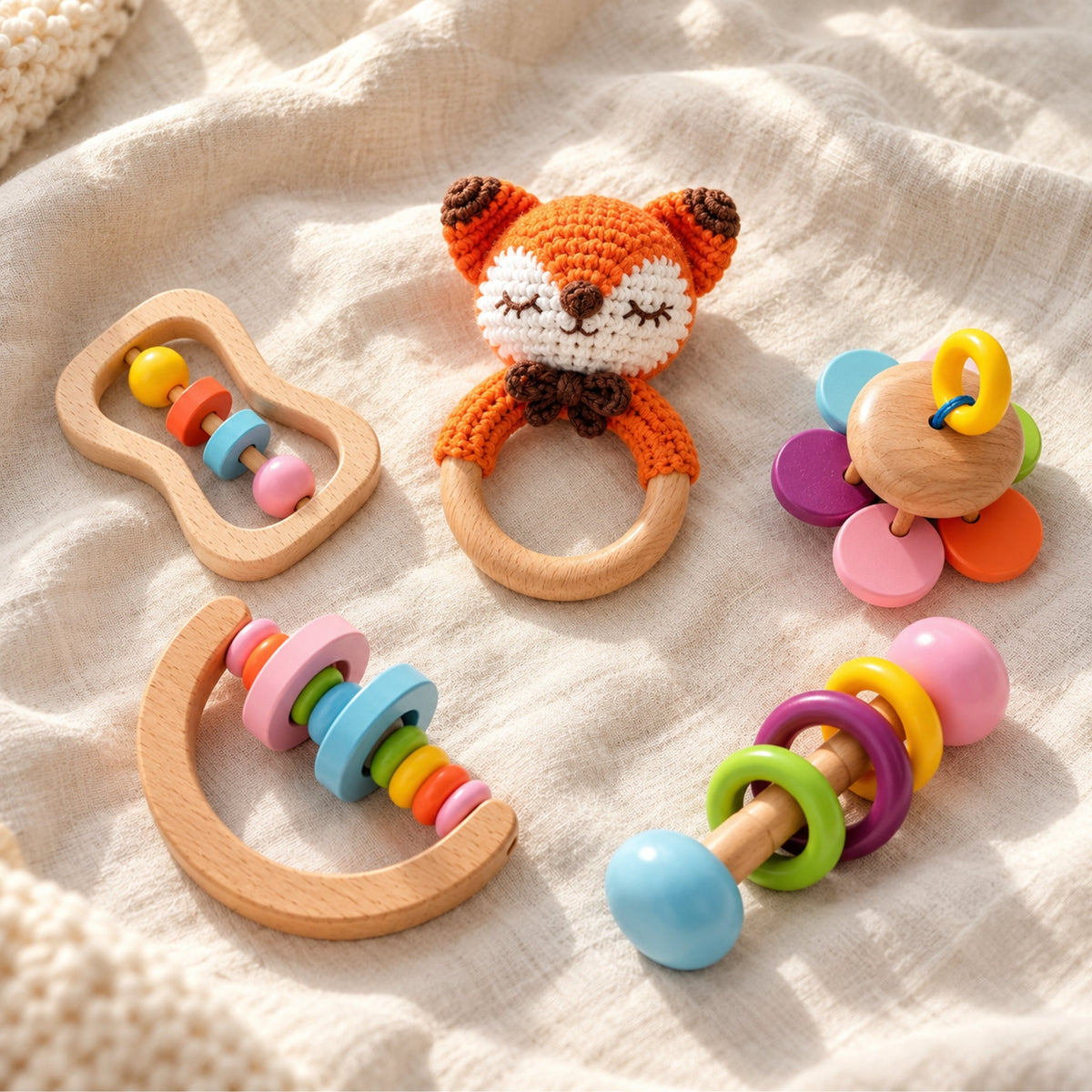Montessori Baby Rattle Set