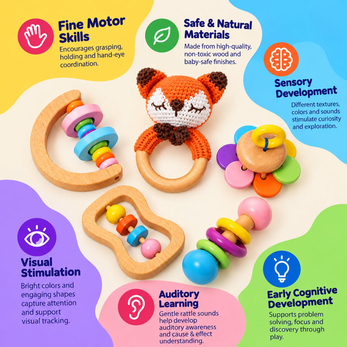 Montessori Baby Rattle Set