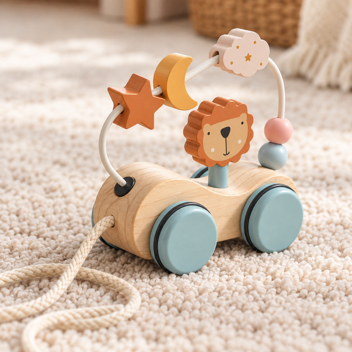 Montessori Lion Pull Car