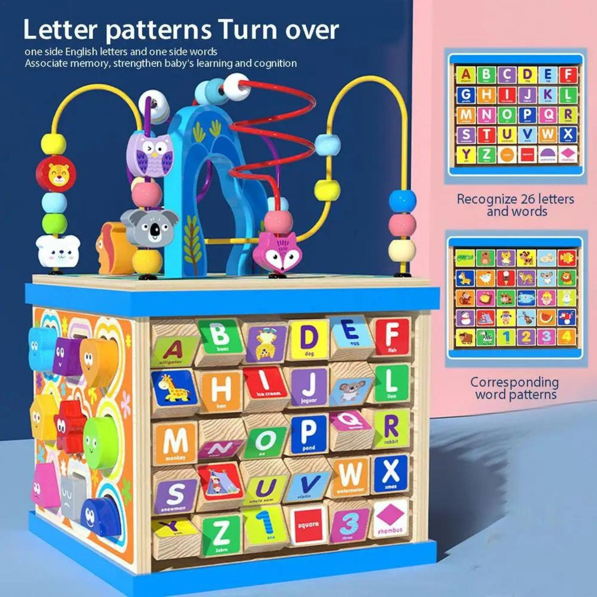 Montessori Wooden Activity Cube