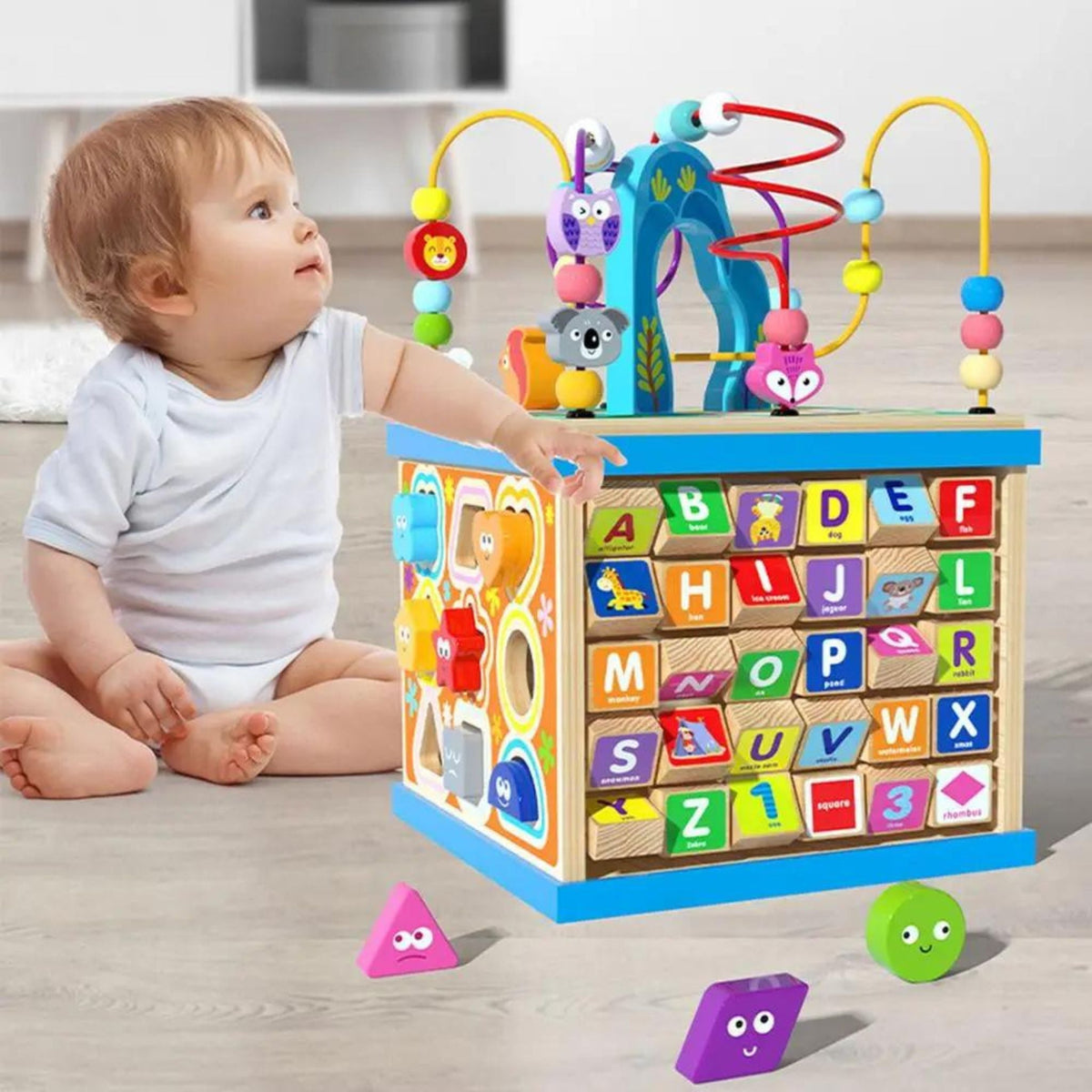 Montessori Wooden Activity Cube