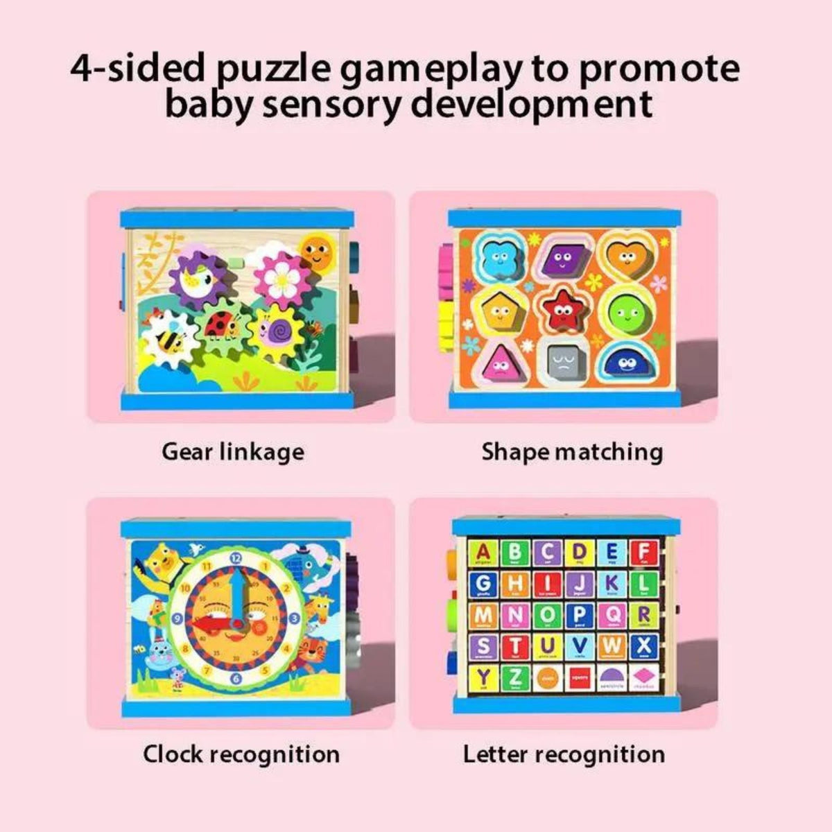 Montessori Wooden Activity Cube