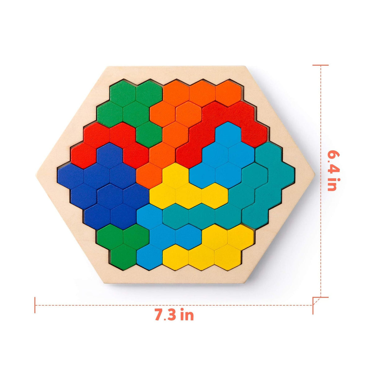 Montessori Wooden Hexagon Puzzle